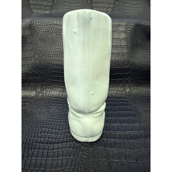 VINTAGE MCM Pottery Cowboy Boot Vase Planter Decor 8” Tall Light Blue - Picture 3 of 8